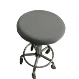 2Pcs Stretch Round Bar Stool Cushion Covers Seat Covers Seat Slipcovers Grey