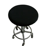 2Pcs Stretch Round Bar Stool Cushion Covers Seat Covers Seat Slipcovers Black