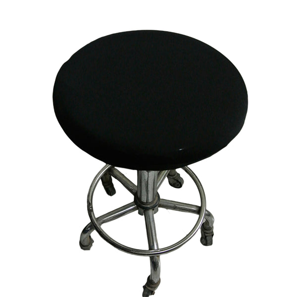 2Pcs Stretch Round Bar Stool Cushion Covers Seat Covers Seat Slipcovers Black