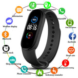 Smart Bracelet Fitness Tracker with Bluetooth Call SMS Notifications Black