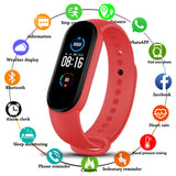 Smart Bracelet Fitness Tracker with Bluetooth Call SMS Notifications Red