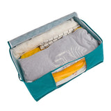 2 Pack Under Bed Storage Bags Foldable Non-Woven Fabric Clothes Organizer with Clear Window for Bedding Blankets Toys Clothing