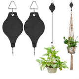 2Pcs Adjustable Plant Pull-Down Hangers Hanging Basket Hook for Indoor Outdoor Use