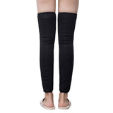 One Pair of Knee Brace Winter Warm Plush Leg Warmers Support Thermal Knee Sleeves