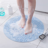 Anti Slip Shower Mat Feet Scrub Mat Exfoliates Feet Scrubber Suction Cups Mat Blue