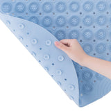 Anti Slip Shower Mat Feet Scrub Mat Exfoliates Feet Scrubber Suction Cups Mat Blue