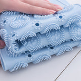 Anti Slip Shower Mat Feet Scrub Mat Exfoliates Feet Scrubber Suction Cups Mat Blue