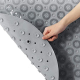 Anti Slip Shower Mat Feet Scrub Mat Exfoliates Feet Scrubber Suction Cups Mat Grey