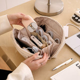 Travel Electronics Organizer Bag Tech Bag Pouch Travel USB Cable Organizer Beige
