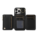 PU Leather Phone Case Crossbody Phone Cover Wallet Purse with RFID Blocking Card Holder Black