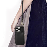 PU Leather Phone Case Crossbody Phone Cover Wallet Purse with RFID Blocking Card Holder Black