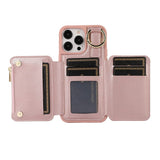 PU Leather Phone Case Crossbody Phone Cover Wallet Purse with RFID Blocking Card Holder Rose Gold