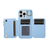 PU Leather Phone Case Crossbody Phone Cover Wallet Purse with RFID Blocking Card Holder Blue