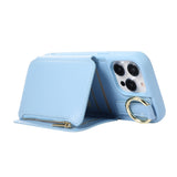 PU Leather Phone Case Crossbody Phone Cover Wallet Purse with RFID Blocking Card Holder Blue