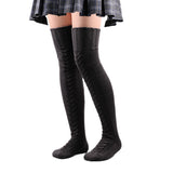 Pair of  Thigh High Socks Women Over Knee Socks Long Knee High Socks Long Winter Stockings Black
