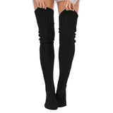 Pair of  Thigh High Socks Women Over Knee Socks Long Knee High Socks Long Winter Stockings Black