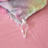 Soft Fluffy Plush Duvet Cover Set Faux Fur Quilt Covers Set Rainbow