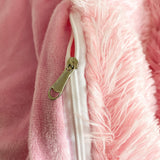 Soft Fluffy Plush Duvet Cover Set Faux Fur Quilt Covers Set Pink