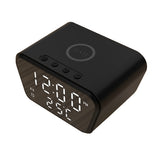 Digital Alarm Clock with 15W Wireless Fast Charging Station for Qi Phone Black
