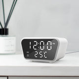 Digital Alarm Clock with 15W Wireless Fast Charging Station for Qi Phone White