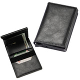 PU Leather Credit Card Holder Men's Money Cash Wallet Clip RFID Blocking Purse Black