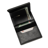 PU Leather Credit Card Holder Men's Money Cash Wallet Clip RFID Blocking Purse Black
