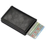 PU Leather Credit Card Holder Men's Money Cash Wallet Clip RFID Blocking Purse Black