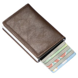 PU Leather Credit Card Holder Men's Money Cash Wallet Clip RFID Blocking Purse Coffee