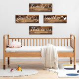 Set of 4Pcs Home Wall Signs Wall Art Decor Farmhouse Entryway Signs Wooden Hanging Signs Brown