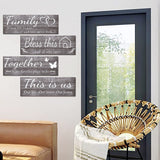 Set of 4Pcs Home Wall Signs Wall Art Decor Farmhouse Entryway Signs Wooden Hanging Signs Grey