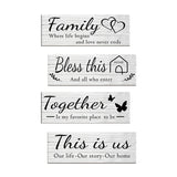 Set of 4Pcs Home Wall Signs Wall Art Decor Farmhouse Entryway Signs Wooden Hanging Signs White