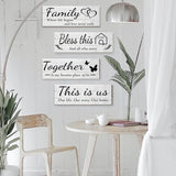 Set of 4Pcs Home Wall Signs Wall Art Decor Farmhouse Entryway Signs Wooden Hanging Signs White