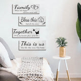 Set of 4Pcs Home Wall Signs Wall Art Decor Farmhouse Entryway Signs Wooden Hanging Signs White