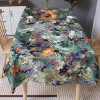 131 x 180cm Oil Painting Style Tablecloth Dining Table Cover Table Cloth Home Decor Green