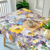 131 x 180cm Oil Painting Style Tablecloth Dining Table Cover Table Cloth Home Decor Purple
