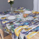 131 x 180cm Oil Painting Style Tablecloth Dining Table Cover Table Cloth Home Decor Purple