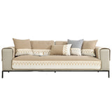 Khaki Embroidery Sofa Seat Cushion Cover Anti-slip Couch Seat Slipcover Furniture Protective Cover M