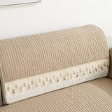 Khaki Embroidery Sofa Seat Cushion Cover Anti-slip Couch Seat Slipcover Furniture Protective Cover M