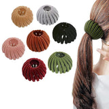 7Pcs Bird Nest Style Hair Clips Expandable Ponytail Holder Flocking Hair Accessories for Women and Girls