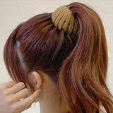 7Pcs Bird Nest Style Hair Clips Expandable Ponytail Holder Flocking Hair Accessories for Women and Girls
