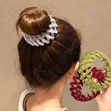 7Pcs Bird Nest Style Hair Clips Expandable Ponytail Holder Flocking Hair Accessories for Women and Girls
