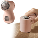 Portable Electric Lint Shaver for Clothes with Digital Display Pink