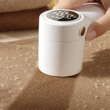 Portable Electric Lint Shaver for Clothes with Digital Display White