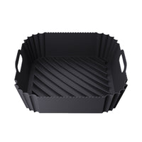 Reusable Square Air Fryer Silicone Liner Pots Oven Baking Trays Black