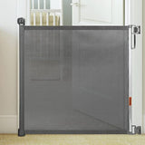 Retractable Safety Fence Mesh Stairs Gate Pets Barrier for Dog Cat Baby Black