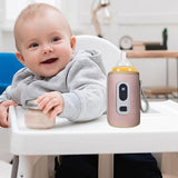 USB Powered Digital Display Baby Milk Bottle Warmer Thermostat Portable Travel Milk Feeding Heater Bag Pouch Pink