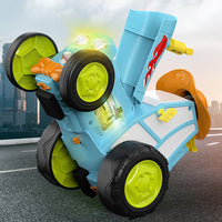 Wireless Remote Control Toy Car Dancing Stunt Car Crazy Jumping Car Blue