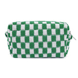 2Pcs Checkered Makeup Bags Travel Toiletry Bag Organizer Makeup Storage Bags Green