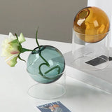 2Pcs Tabletop Glass Ball Vase Flower Planter Pot Terrarium Container Home Decoration Style 2