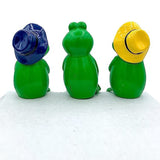 3Pcs Frogs Sitting on Stone Sculptures Outdoor Decor Garden Ornaments Decoration